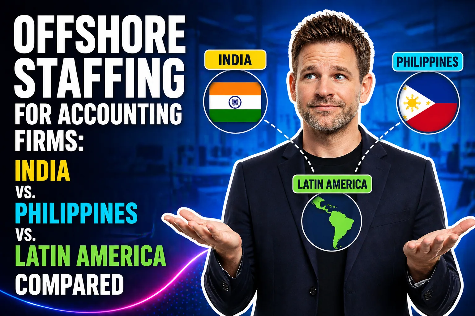 Offshore Staffing for Accounting Firms: India vs. Philippines vs. Latin America Compared